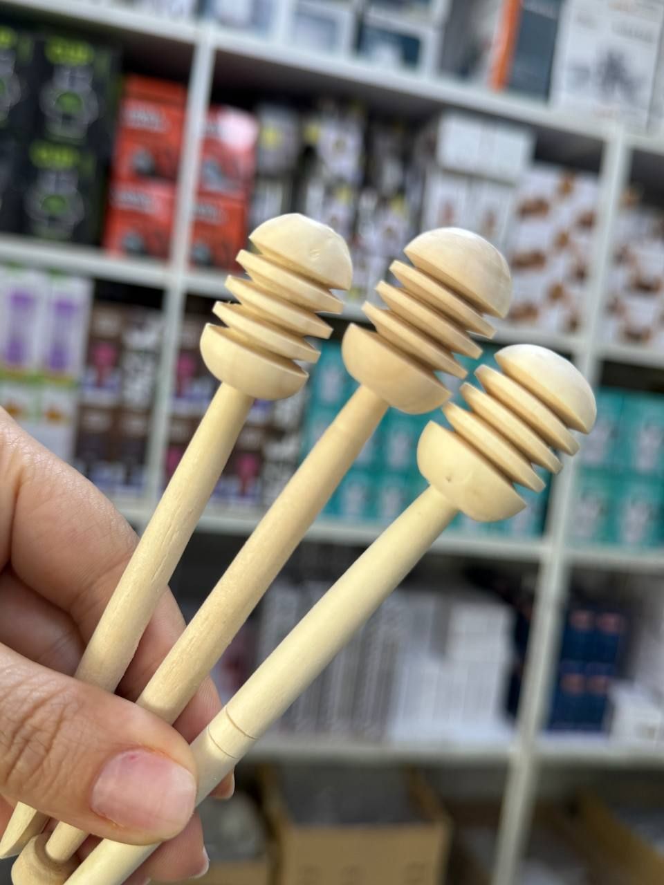 قاشق عسل ساده چوبی
