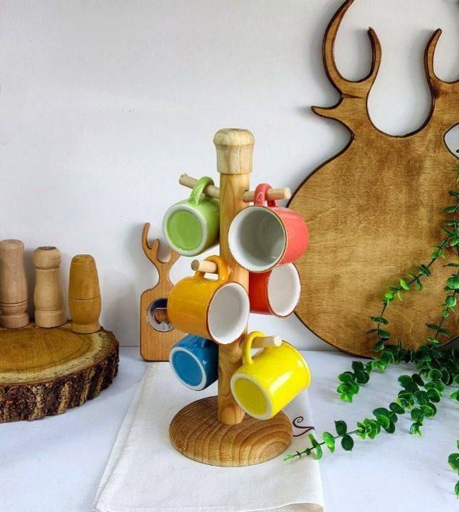 آویز فنجان چوبی کف اصلی